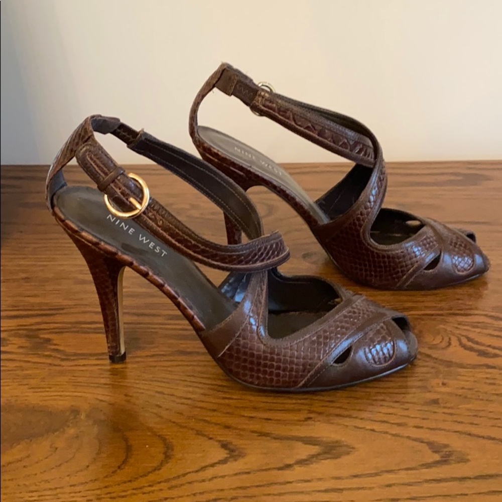 Nine West Open-toed Leather Pumps